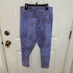 Glyder Tie Dye Cropped Leggings 1X Purple Lavender Haze